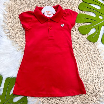 Vestido Gola Polo - Vermelho